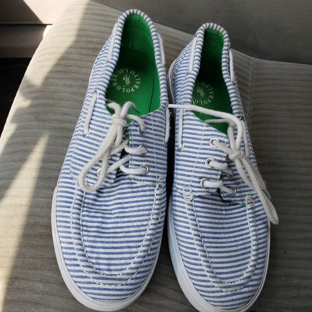 Polo blue and white stripe Deck shoes